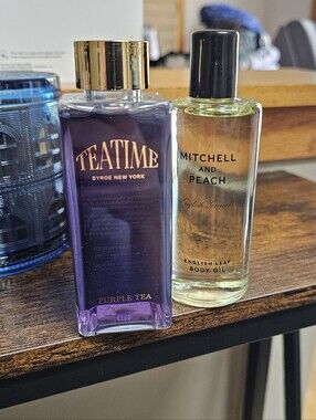 TEATIME Purple Tea Body Oil & Mitchell and Peach English Leaf Body Oil Duo